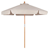Sekey 220 cm wooden parasol with valance, sun protection UV50+